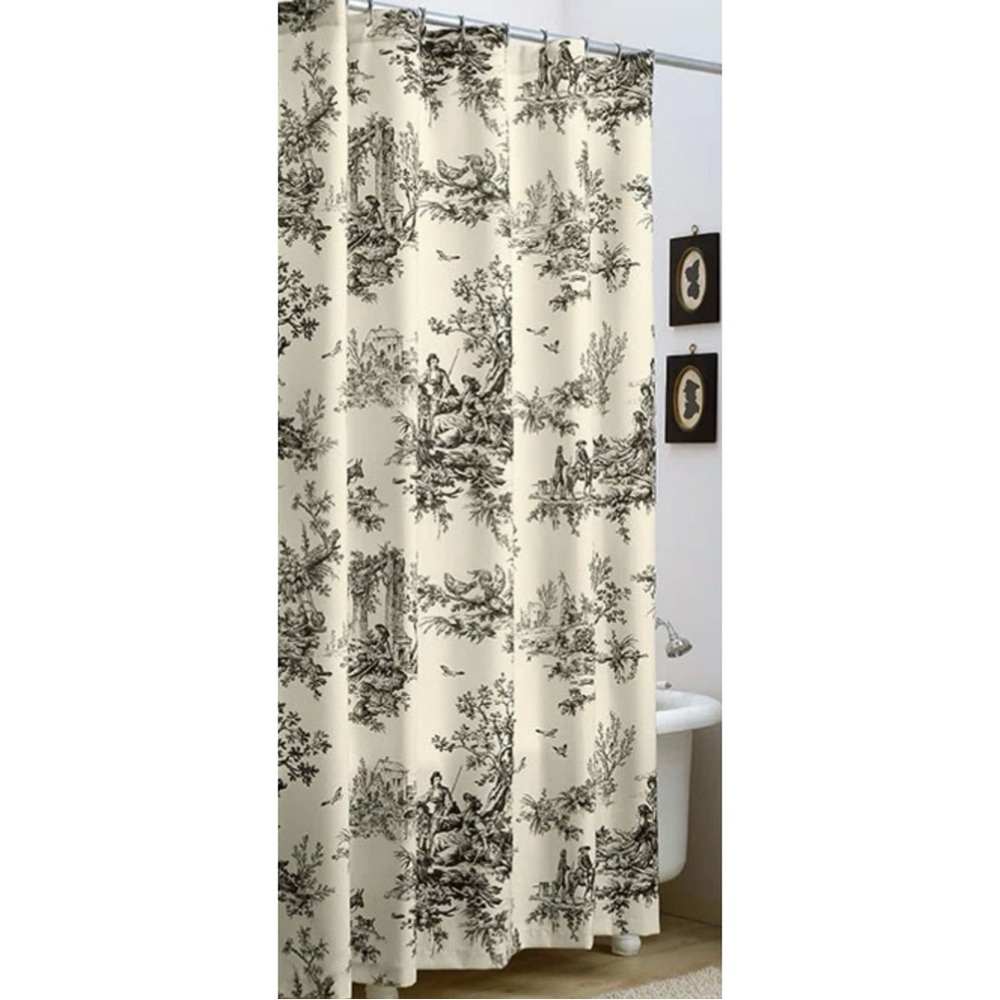 Bouvier Cream & Black Toile Cotton Shower Curtain by thomasville